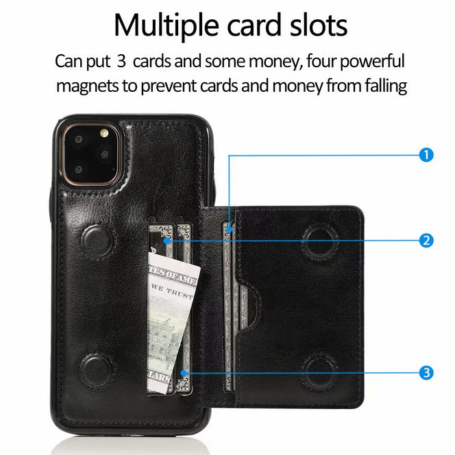 iPhone 11 Pro Max PU Leather Wallet Case with Card Slots