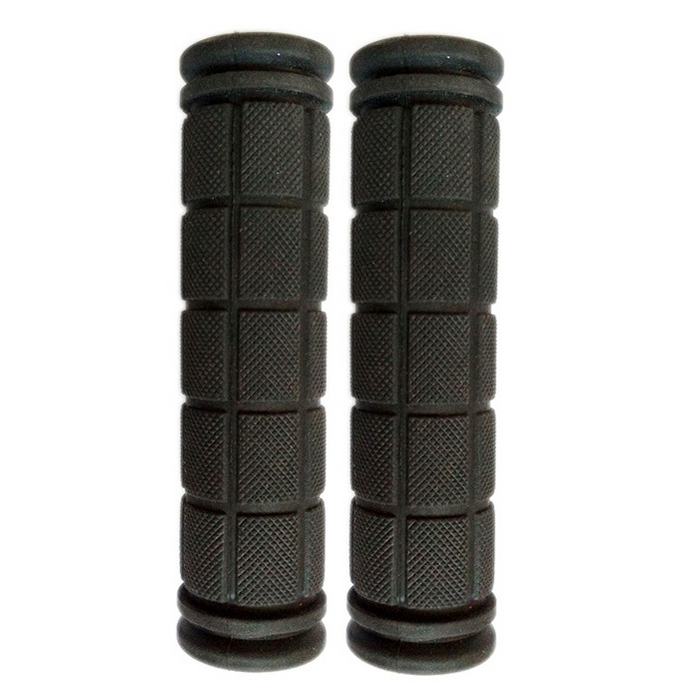 Black Rubber Bicycle Handlebar Grips 22.2mm -  Non-Slip (1 Pair)