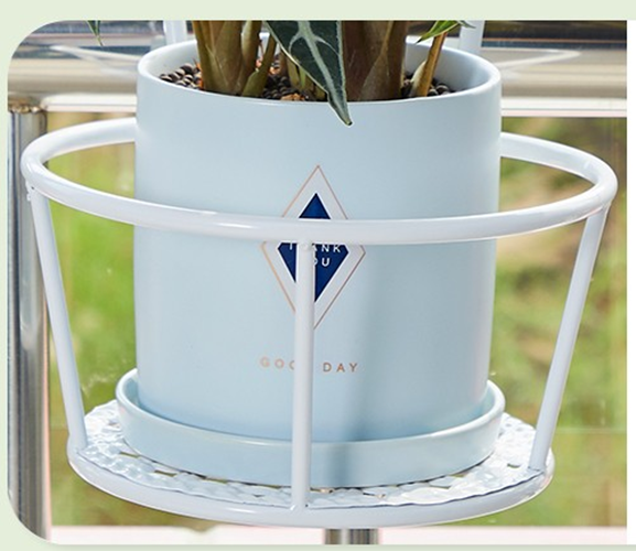 3pcs White Flower Plant Rack Holder Balcony Stand Metal