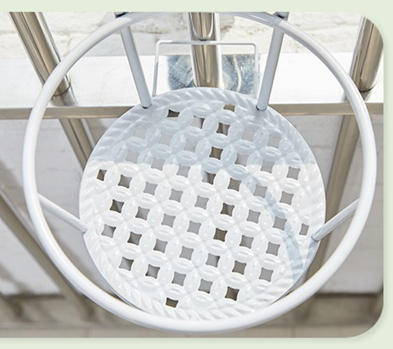 3pcs White Flower Plant Rack Holder Balcony Stand Metal