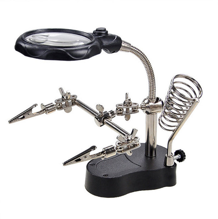 Soldering Iron Magnifier Stand Holder Station