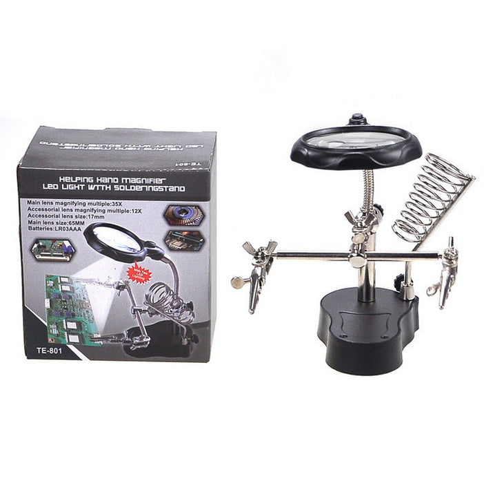 Soldering Iron Magnifier Stand Holder Station