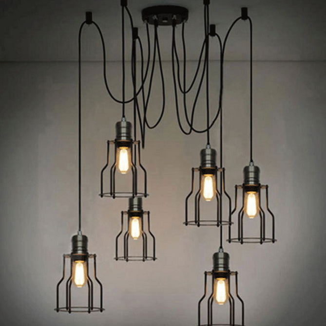 Spider Cage Ceiling Pendant Light 6 Heads