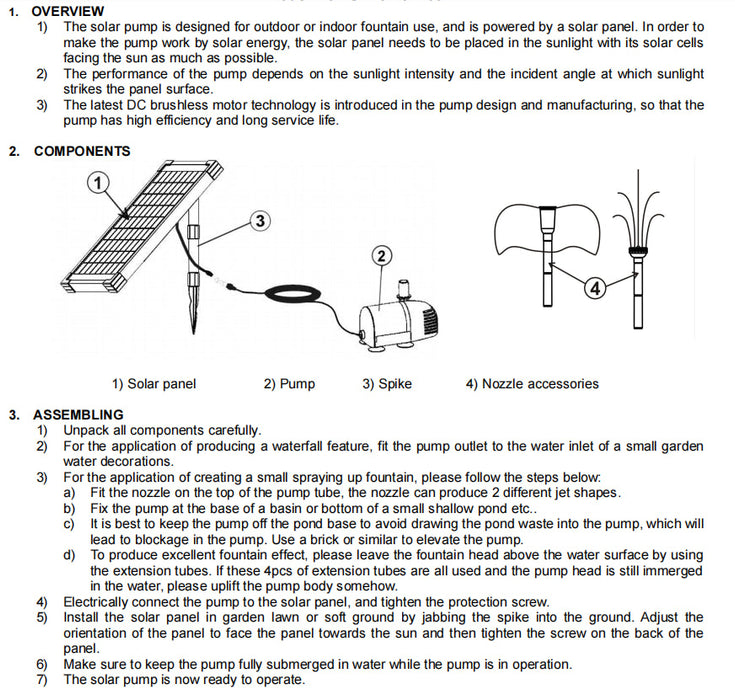 Solar Power Fountain Garden Pond Water Pump