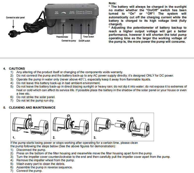 Solar Fountain Pump with Backup Battery