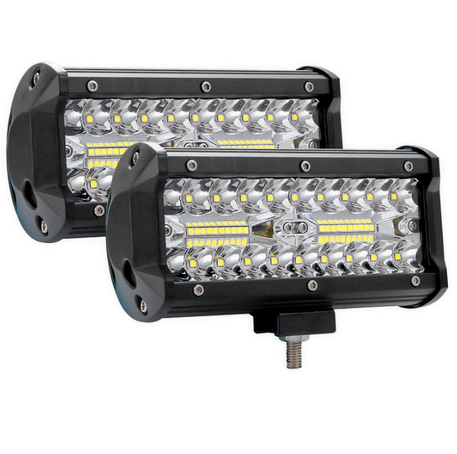 Pair 7inch Led Work Light Bar Spot Flood Offroad Driving 4wd 4x4 Reverse