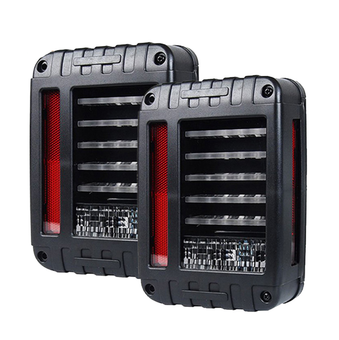 Pair LED Tail Lights Brake Rear Signal Reverse OEM For Jeep Wrangler JK 07-17