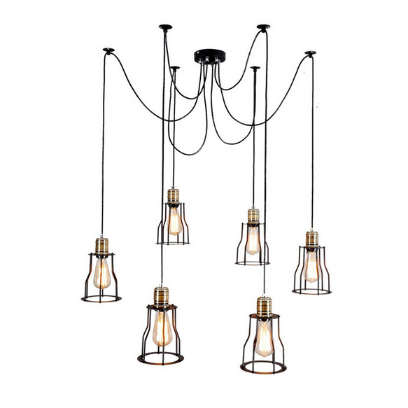 Spider Cage Ceiling Pendant Light 6 Heads