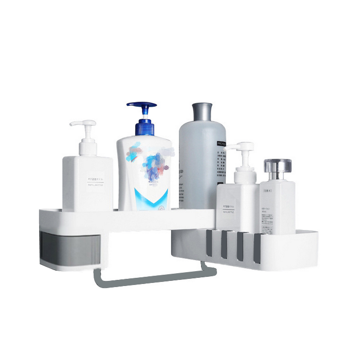 Shower Caddy Corner Bathroom Storage Shelf Holder Rack Organiser Adhesive Tripod