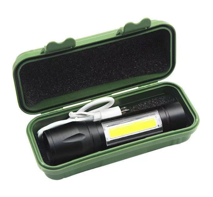 COB LED Mini Flashlight Torch Zoom