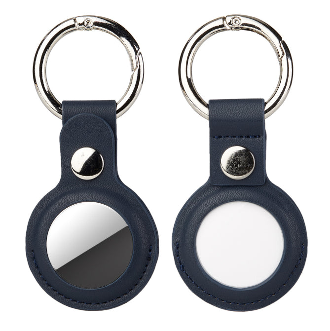 AirTag PU Leather Case Keyring - Navy
