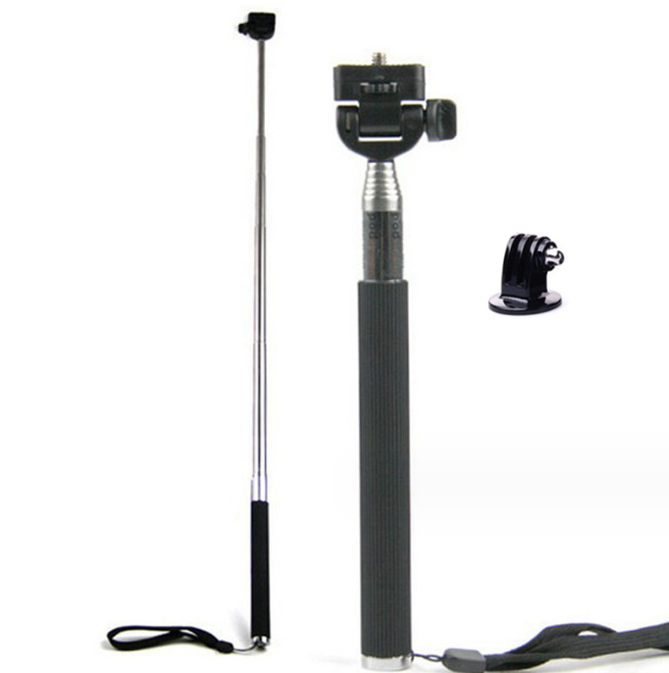 Extendable Pole Monopod Tripod Adapter for GoPro