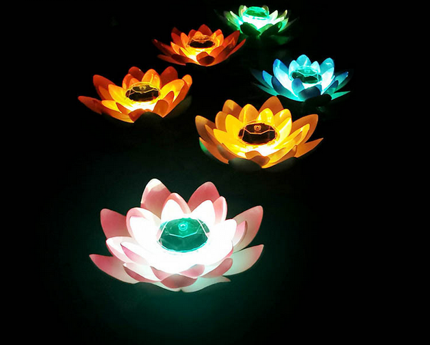 Floating Solar Pool Lotus Light Blue