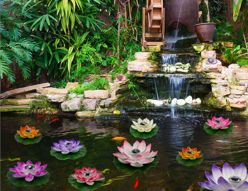 Floating Solar Pool Lotus Light Blue