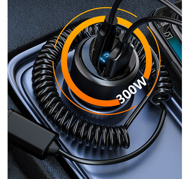300W Fast Car Charger with Cables