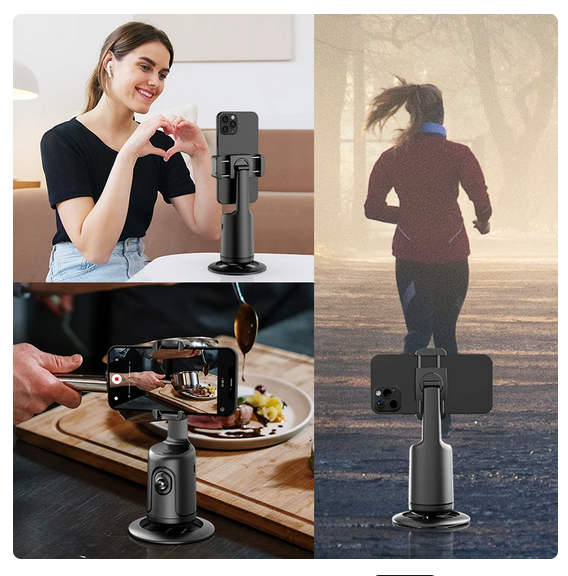 Auto Face Tracking Phone Holder Black