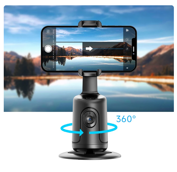 Auto Face Tracking Phone Holder Black