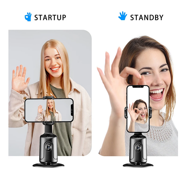 Auto Face Tracking Phone Holder Black