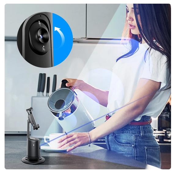 Auto Face Tracking Phone Holder Black