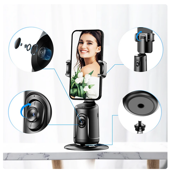 Auto Face Tracking Phone Holder Black