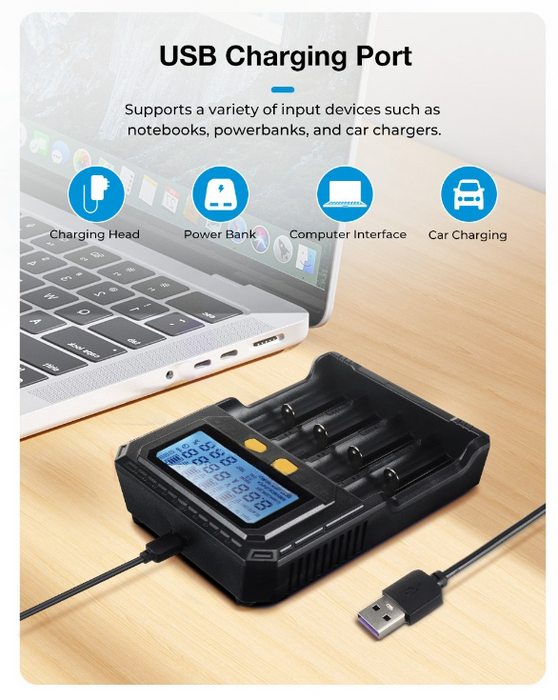 Smart Battery Charger 4 Slots