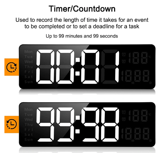 38.7cm Digital Wall Clock