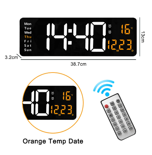 Digital Wall Clock Large