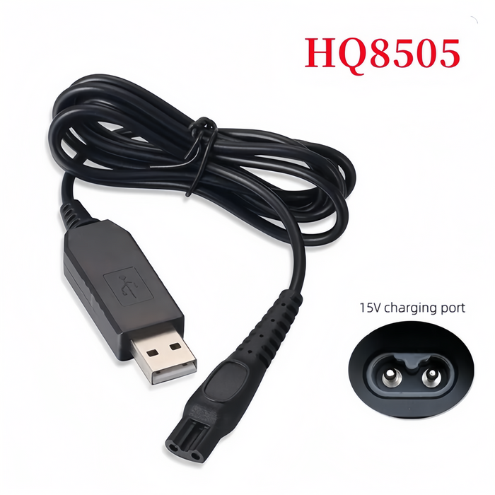 15V USB Charger Cable for Philips HQ8505 Shavers & Norelco OneBlade