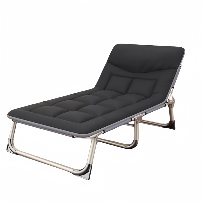 Folding Bed with Mattress Black