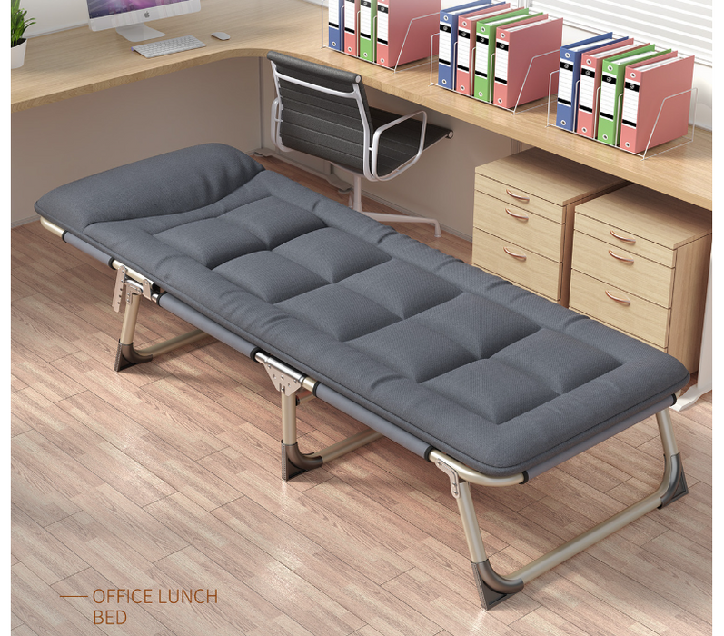 Folding Bed with Mattress Black