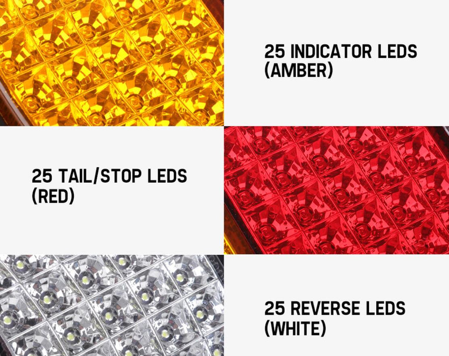 2x LED Tail Lights Stop Indicator Reverse 12V Ute Trailer Caravan Truck