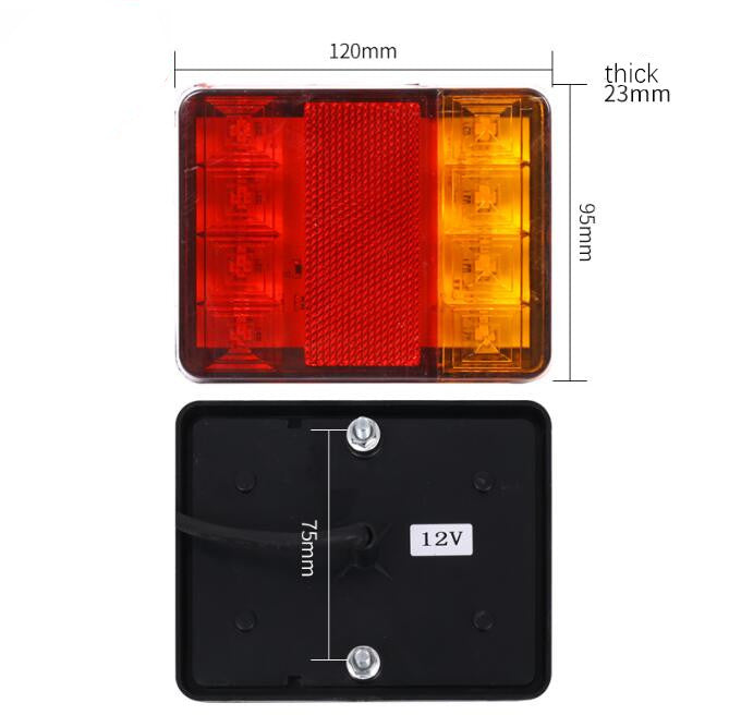A Pair 12V 24V LED Trailer Truck Tail Lights