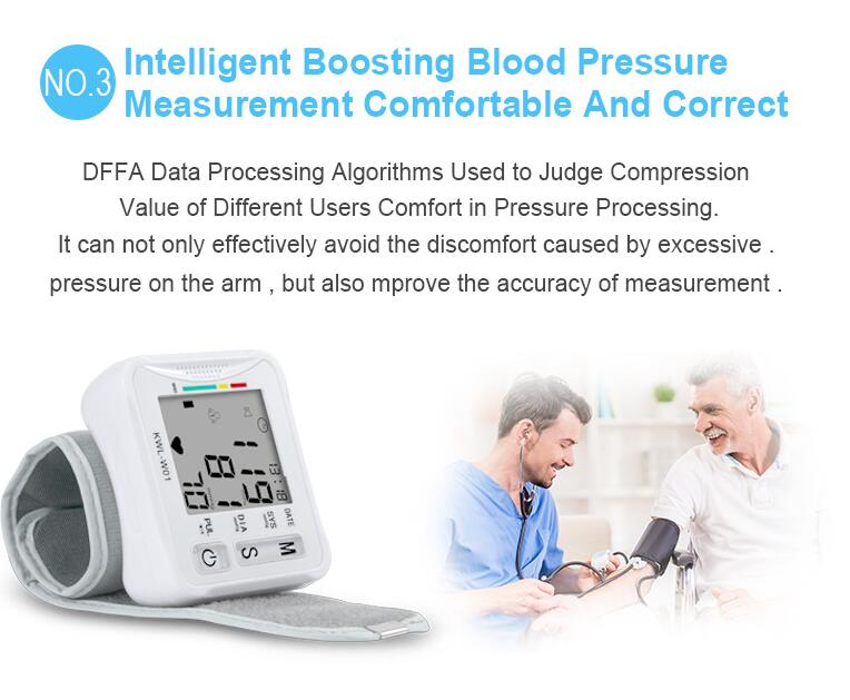 Automatic Wrist Blood Pressure Monitor with Heart Rate Pulse & LCD Display