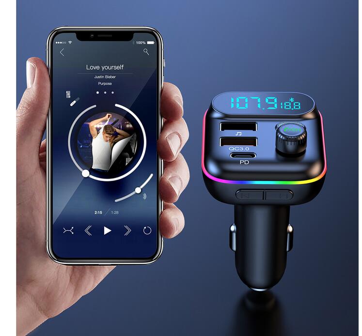 Bluetooth FM Transmitter Car Charger Adapter