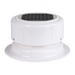 White attic fan with solar panel on a white background