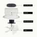 Diagram of a solar-powered attic fan with labeled parts on a white background