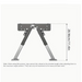 Collapsible tripod with measurements on a white background