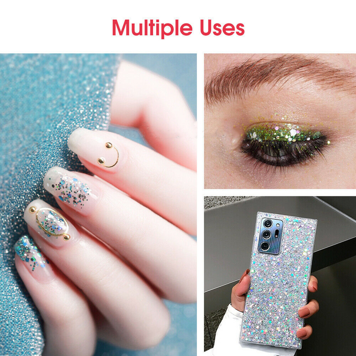 12-Colour Holographic Nail Glitter Flakes Nail Art Set