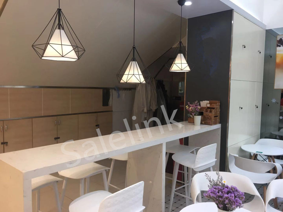 Pendant Hanging Light Lampshade Metal Diamond Black