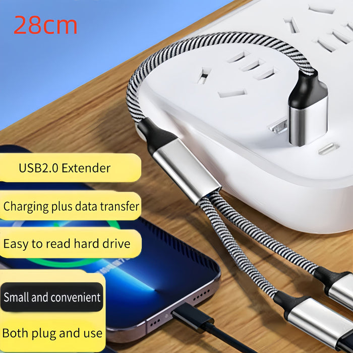 USB Male to Dual USB Female Adapter