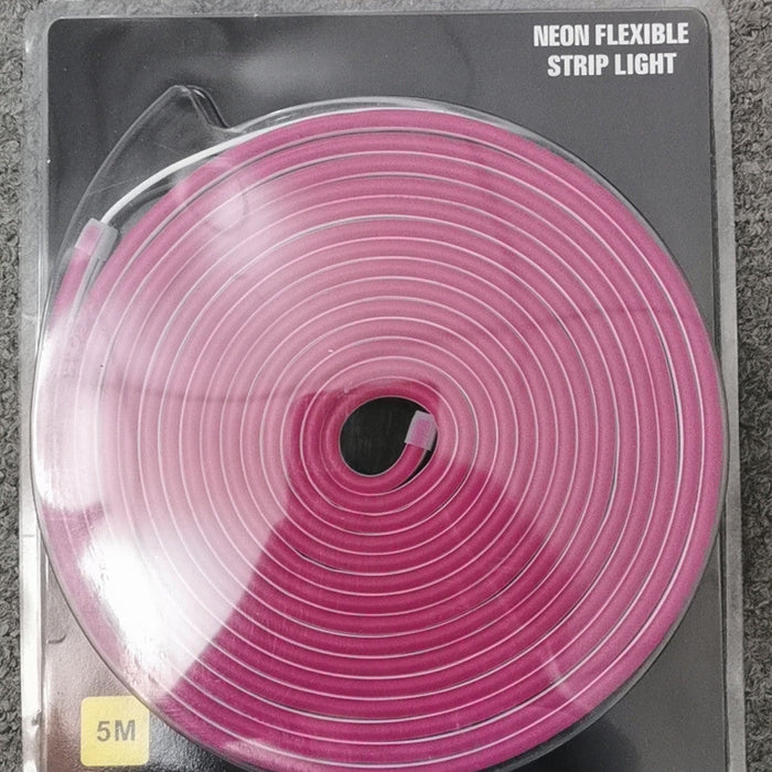 5M Pink DC 12V Flex LED Strip Neon Rope Light Silicone Sign Decor