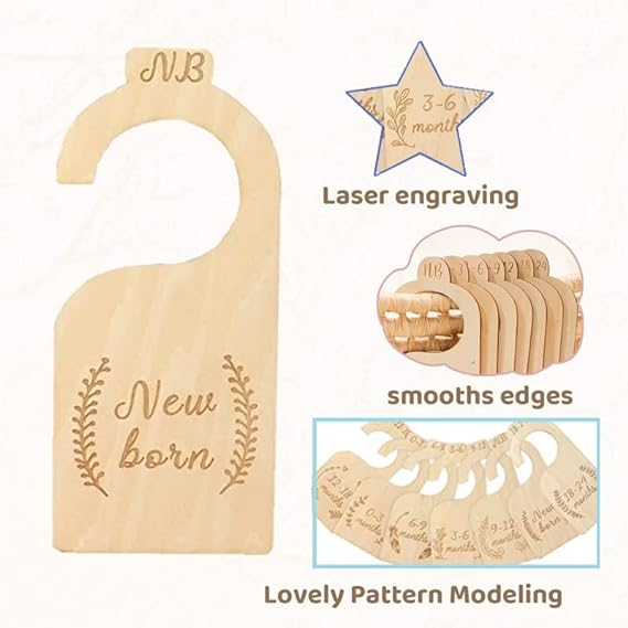 7PCS Baby Closet Size Divider Nursery Wardrobe Divider Hangers