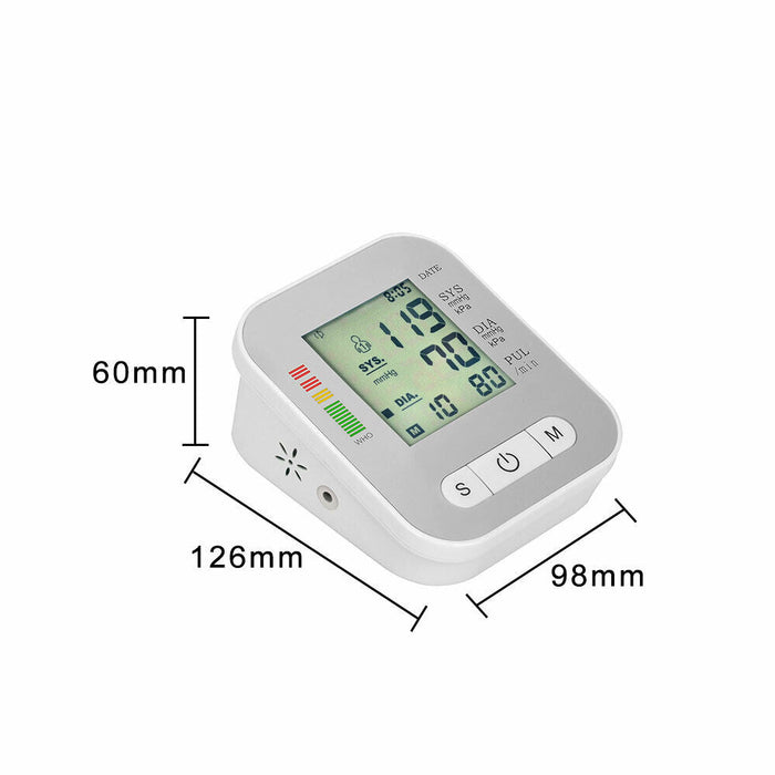 Blood Pressure Monitor Upper Arm Automatic BP Machine Monitor Cuff Circumference 22-48cm