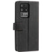 Black phone case with wallet functionality on a white background