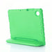 Green tablet case on a white background