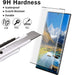 Promotional image demonstrating a 9H hardness tempered glass screen protector being tested with a utility knife blade over a smartphone screen.