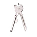 Metallic Stainless Steel Utility Keyring on a white background