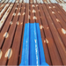 Blue tape device on a roof surface