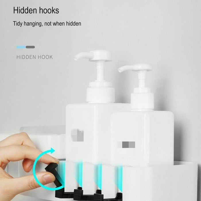 Shower Caddy Corner Bathroom Storage Shelf Holder Rack Organiser Adhesive Tripod