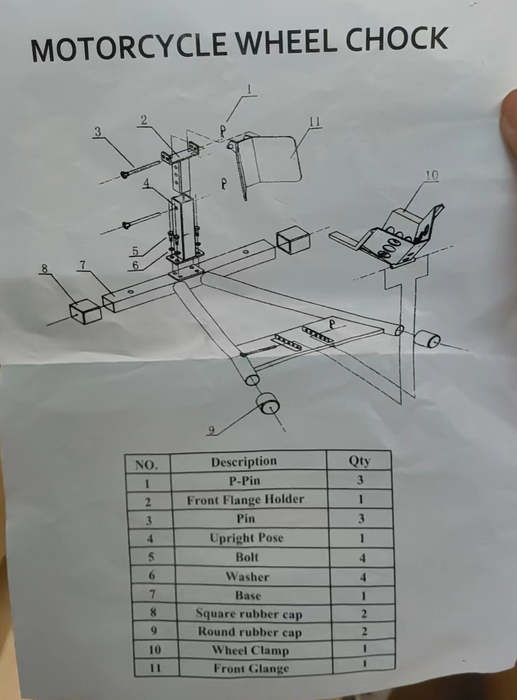 Motorcycle Front Wheel Chock Stand